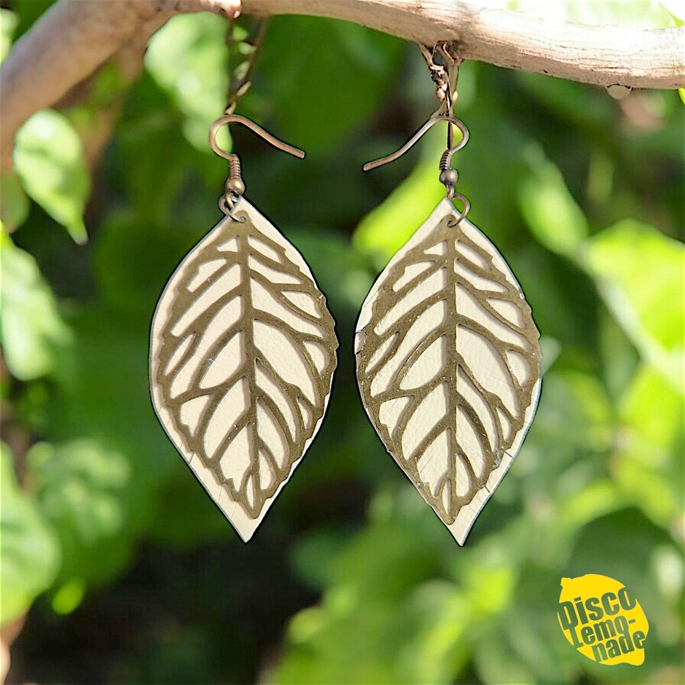 DiscoLemonade Upcycled Lightweight Suede Cream Fairy 🧚‍♀️ Feather Earrings Ltd